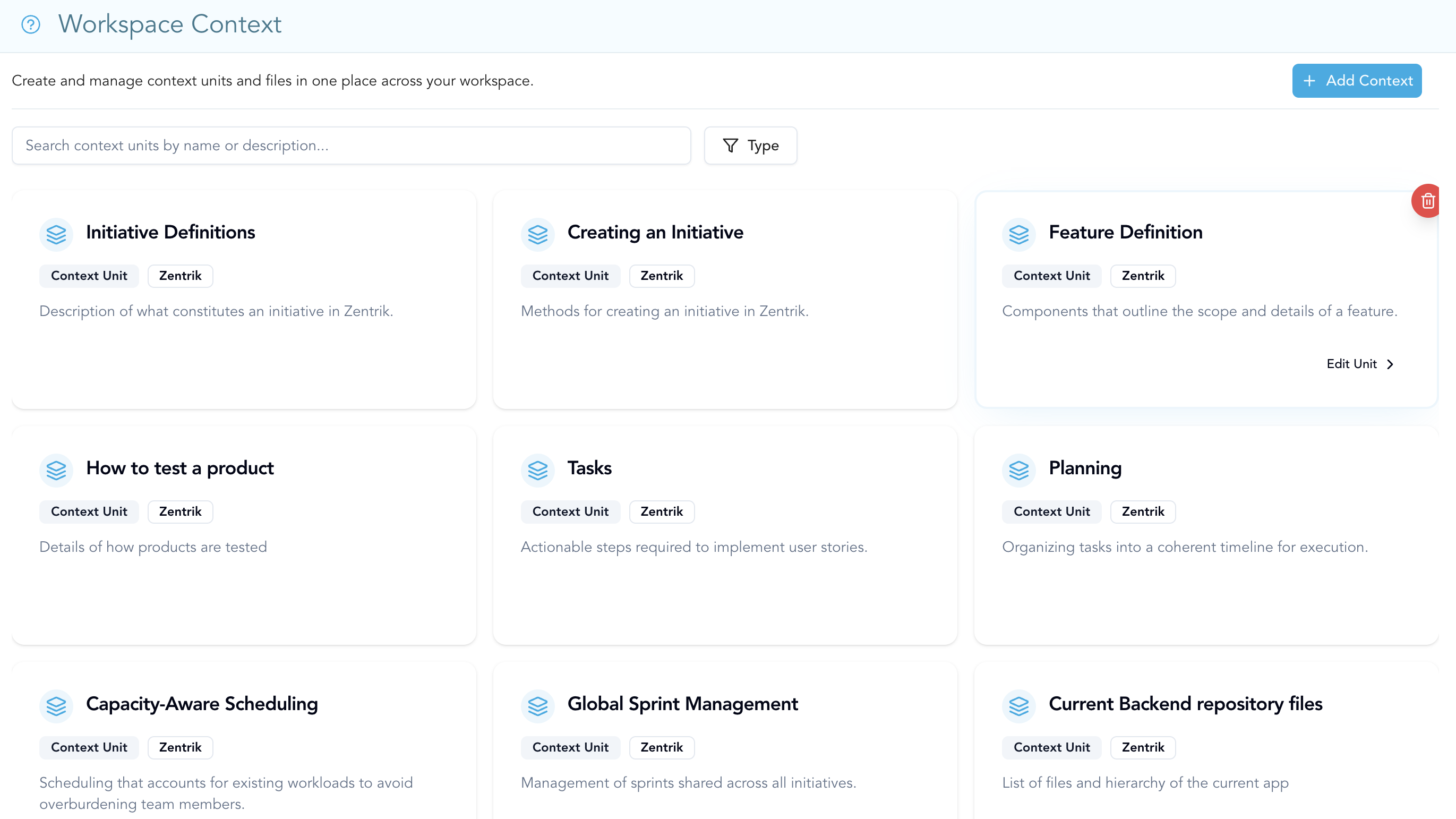 Context Units by Product